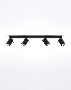 Czarna lampa sufitowa nowoczesna regulowana listwa 4xGU10 plafon MERIDA 4 