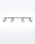 Szara lampa sufitowa nowoczesna regulowana listwa 4xGU10 plafon MERIDA 4