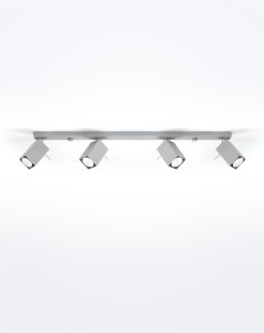 Szara lampa sufitowa nowoczesna regulowana listwa 4xGU10 plafon MERIDA 4