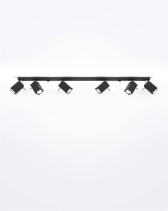 Czarna lampa sufitowa nowoczesna regulowana listwa 6xGU10 plafon MERIDA 6L