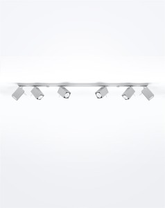 Szara lampa sufitowa nowoczesna regulowana listwa 6xGU10 plafon MERIDA 6L 