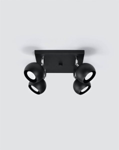 Lampa sufitowa czarna regulowana 4xGU10 OCULARE 4 