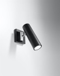 Czarny kinkiet metalowy loftowy 1xGU10 DIREZIONE