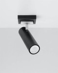 Czarna lampa sufitowa pojedyncza punktowa regulowana 1xGU10 plafon DIREZIONE 1