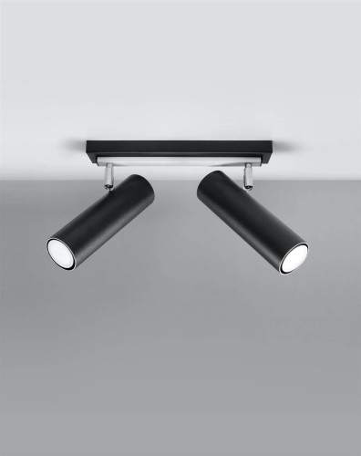LAMPAMI - lampa sufitowa czarna, plafon nowoczesny, lampa tuby czarne do salonu