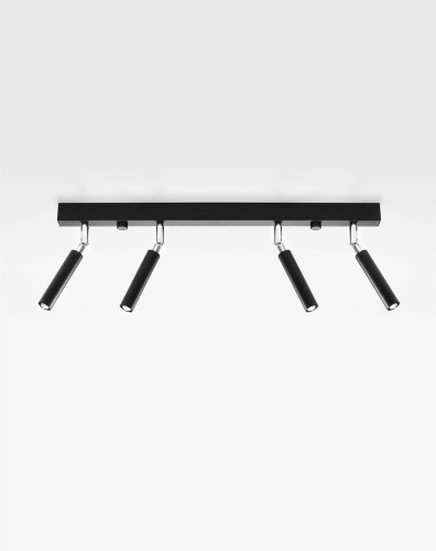 LAMPAMI - lampa sufitowa czarna, plafon nowoczesny, lampa tuby czarne do salonu