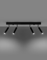 LAMPAMI - lampa sufitowa czarna, plafon nowoczesny, lampa tuby czarne do salonu