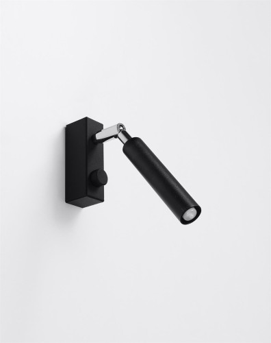 LAMPAMI - lampa ścienna czarna, kinkiet nowoczesny, kinkiet czarny do salonu