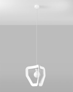 Biała lampa wisząca metalowa 130 cm 1xE27 TRES