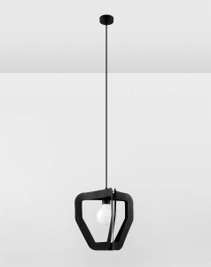 Czarna lampa wisząca metalowa 130 cm 1xE27 TRES