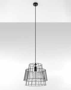 Czarna lampa wisząca metalowa 130 cm 1xE27 GATE