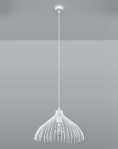 Biała lampa wisząca metalowa 125 cm 1xE27 UMB 