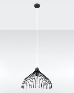 Czarna lampa wisząca metalowa 125 cm 1xE27 UMB