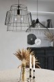 LAMPAMI - żyrandol industrialny, lampa druciana sufitowa, żyrandol czarny, żyrandol loftowy