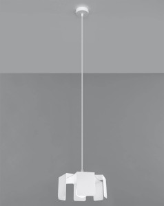 Biała lampa wisząca metalowa 1xE27 TULIP