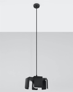 Czarna lampa wisząca metalowa 1xE27 TULIP