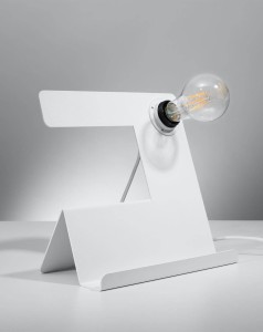 Lampka biurkowa biała metalowa 1xE27 INCLINE