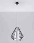 Czarna lampa wisząca pojedyncza 130 cm 1xE27 DEMI