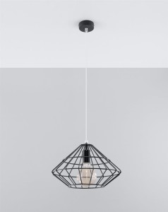 Czarna lampa wisząca metalowa 132 cm 1xE27 UMBERTO