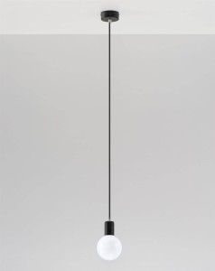 Czarna lampa wisząca pojedyncza 1xE27 EDISON
