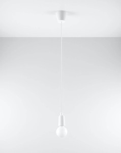 Biała lampa wisząca pojedyncza 1xE27 DIEGO 1