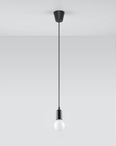 Czarna lampa wisząca pojedyncza 1xE27 DIEGO 1