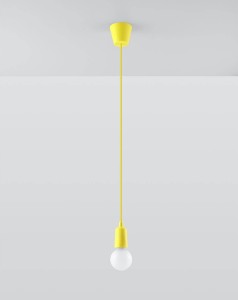 Żółta lampa wisząca pojedyncza 1xE27 DIEGO 1