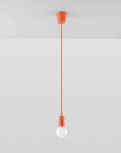 Pomarańczowa lampa wisząca pojedyncza 1xE27 DIEGO 1