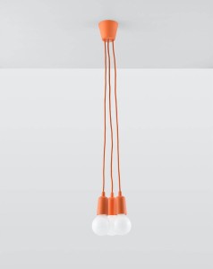 Pomarańczowa lampa wisząca potrójna 3xE27 DIEGO 3