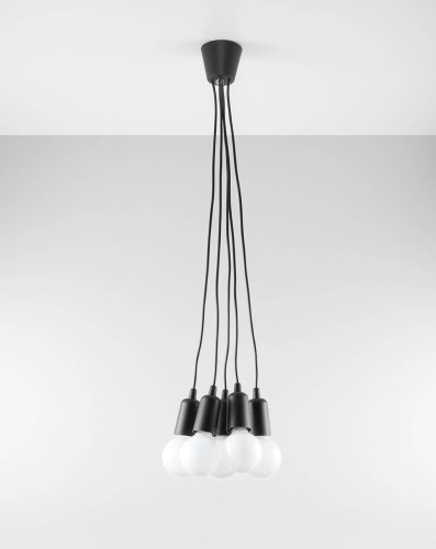 LAMPAMI - lampa nowoczesna wisząca, czarna lampa do pokoju, lampa loftowa