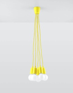 Żółta lampa wisząca potrójna 5xE27 DIEGO 5