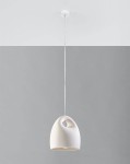 Elegancka lampa wisząca pojedyncza ceramiczna 126 cm 1xE27 BUKANO