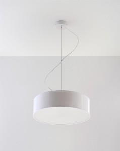Lampa sufitowa wisząca okrągła 35 cm 2xE27 ARENA biały