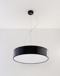 Lampa sufitowa wisząca okrągła 45 cm 3xE27 ARENA czarny