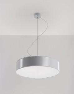 Lampa sufitowa wisząca okrągła 45 cm 3xE27 ARENA szary