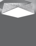 Plafon sufitowy srebrny z cekinami 45 3xE27 HEXA