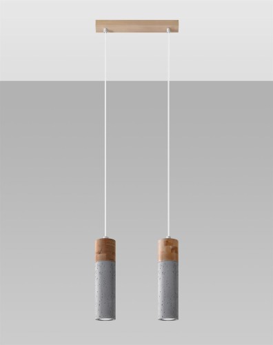 LAMPAMI - lampa betonowa z drewnem, lampa nad stół, lampa z betonu, lampa betonowa wisząca