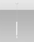 Biała lampa wisząca pojedyncza 120 cm tuba sufitowa 1xG9 WEZYR 1