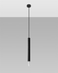 Czarna lampa wisząca pojedyncza 120 cm tuba sufitowa 1xG9 WEZYR 1