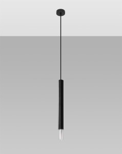 Czarna lampa wisząca pojedyncza 120 cm tuba sufitowa 1xG9 WEZYR 1