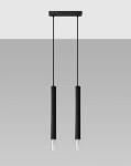 Czarna lampa wisząca podwójna 120 cm tuby sufitowe 2xG9 WEZYR 2 
