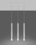 Biała lampa wisząca podwójna 120 cm tuby sufitowe 3xG9 WEZYR 3 