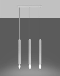 Biała lampa wisząca podwójna 120 cm tuby sufitowe 3xG9 WEZYR 3 