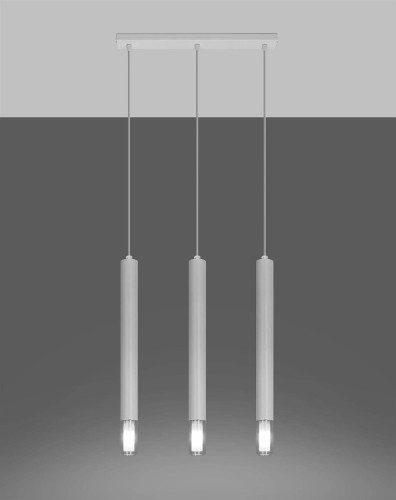 LAMPAMI - lampa nad wyspę, tuby wiszące, lampa wisząca tuby, lampa biała tuba wisząca