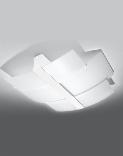 LAMPAMI - lampa sufitowa szklana, lampa do sypialni, biała lampa do salonu