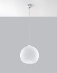 Lampa sufitowa wisząca biała 120 cm 1xE27 BALL