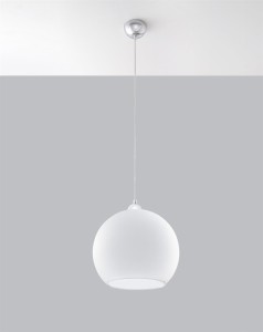 Lampa sufitowa wisząca biała 120 cm 1xE27 BALL