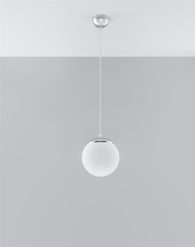 LAMPAMI - lampa wisząca biała ze srebrnym, lampa do jadalni, lampa nad stół