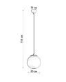 LAMPAMI - lampa wisząca biała ze srebrnym szkic