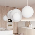 LAMPAMI - lampa wisząca biała ze srebrnym, lampa do jadalni, lampa nad stół
